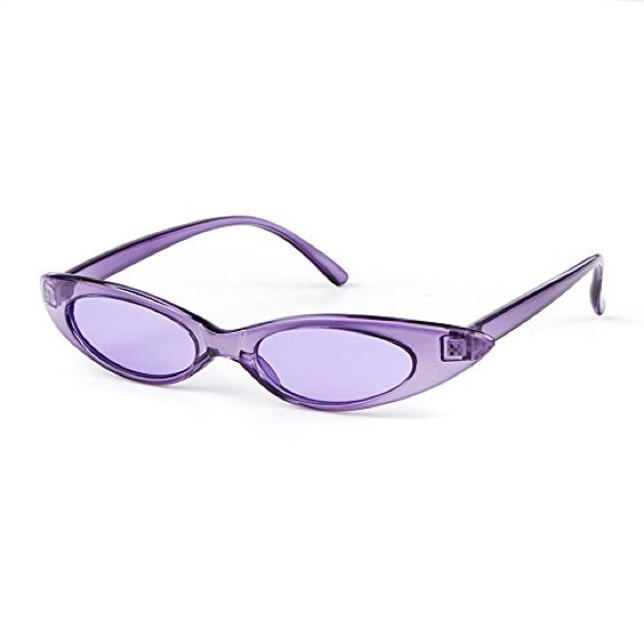 Purple skinny cat eye sunglasses - Picture 1 of 3